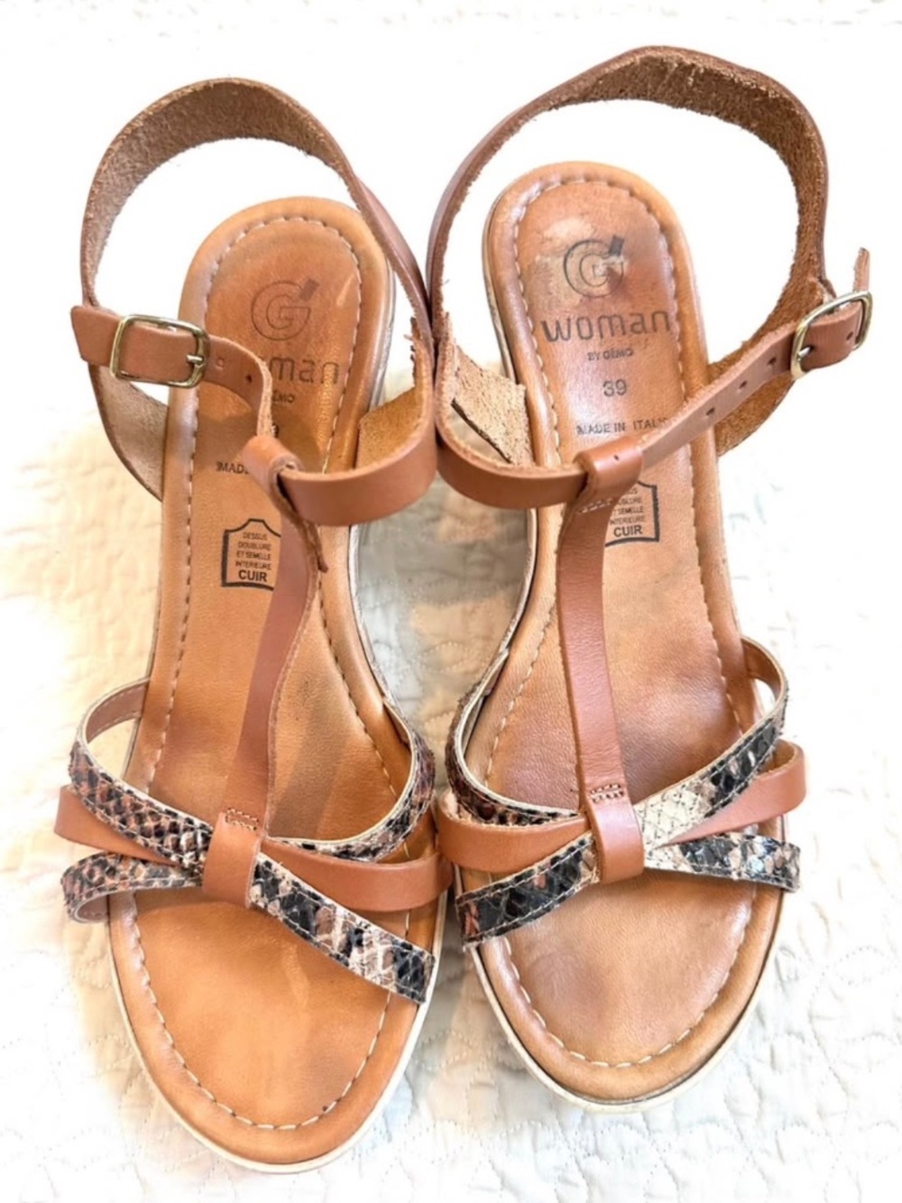 Genuine leather sandals G’Woman by Gemo. Made in Italy, size 9